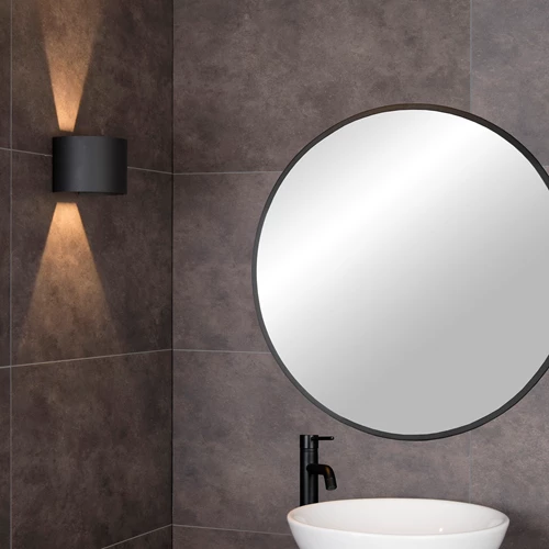 Lucide AXI - Wandstrahler / Wandleuchte Badezimmer - LED - 2x7W 2700K - IP54 - Einstellbarer Abstrahlwinkel - Schwarz - Atmosphäre 1